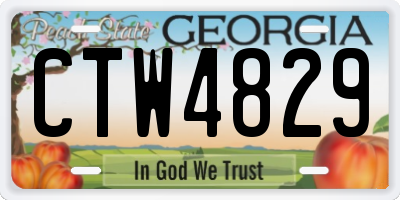 GA license plate CTW4829