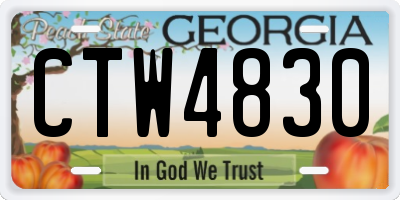 GA license plate CTW4830