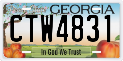 GA license plate CTW4831
