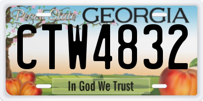 GA license plate CTW4832