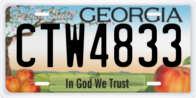 GA license plate CTW4833