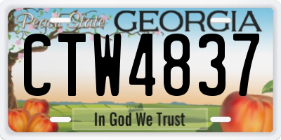 GA license plate CTW4837
