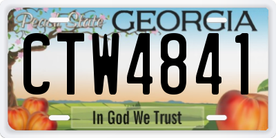 GA license plate CTW4841