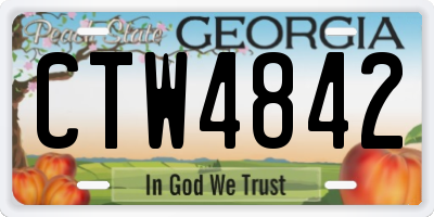 GA license plate CTW4842