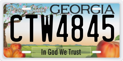 GA license plate CTW4845