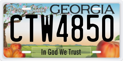GA license plate CTW4850