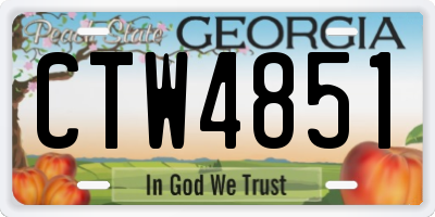 GA license plate CTW4851