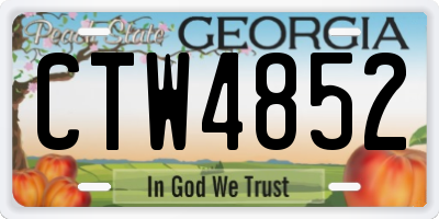 GA license plate CTW4852
