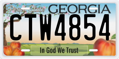 GA license plate CTW4854
