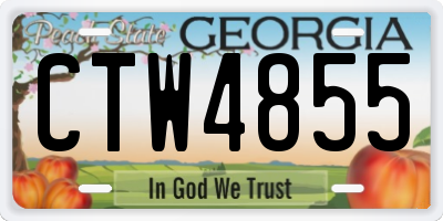 GA license plate CTW4855