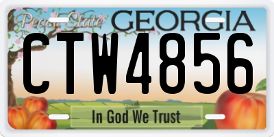 GA license plate CTW4856