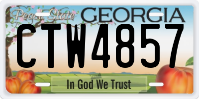 GA license plate CTW4857