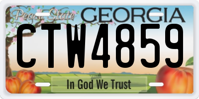 GA license plate CTW4859