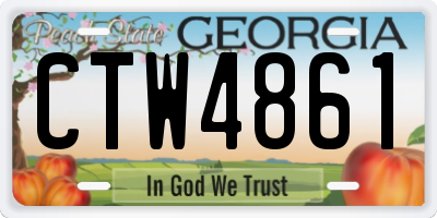 GA license plate CTW4861