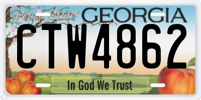 GA license plate CTW4862