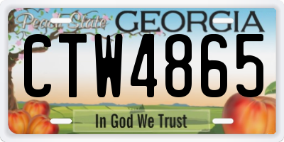 GA license plate CTW4865