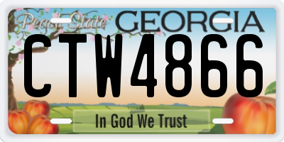 GA license plate CTW4866