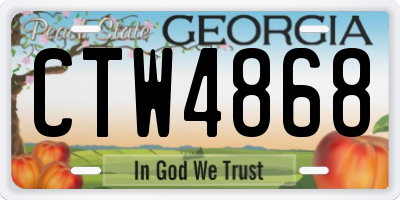 GA license plate CTW4868