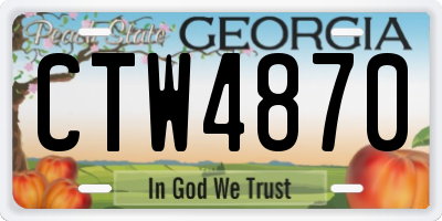 GA license plate CTW4870