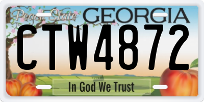 GA license plate CTW4872