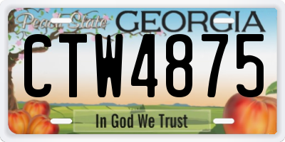 GA license plate CTW4875