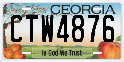 GA license plate CTW4876