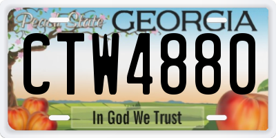 GA license plate CTW4880