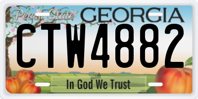 GA license plate CTW4882