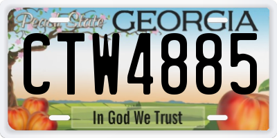 GA license plate CTW4885