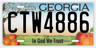GA license plate CTW4886
