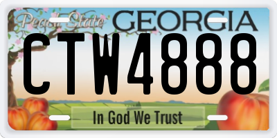 GA license plate CTW4888