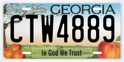GA license plate CTW4889