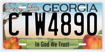 GA license plate CTW4890