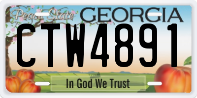 GA license plate CTW4891