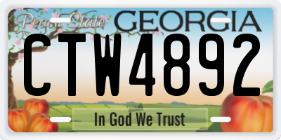 GA license plate CTW4892