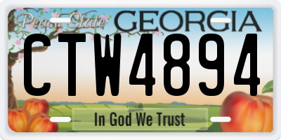 GA license plate CTW4894