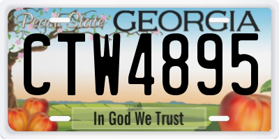 GA license plate CTW4895