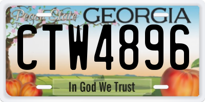 GA license plate CTW4896