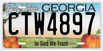 GA license plate CTW4897