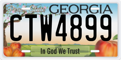 GA license plate CTW4899