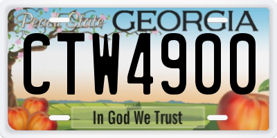 GA license plate CTW4900