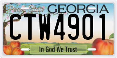 GA license plate CTW4901