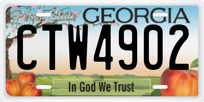 GA license plate CTW4902