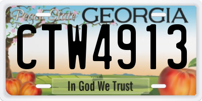 GA license plate CTW4913
