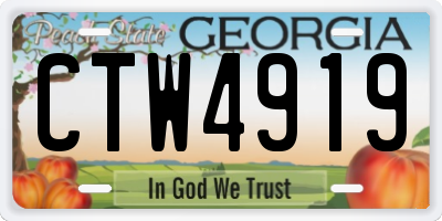 GA license plate CTW4919