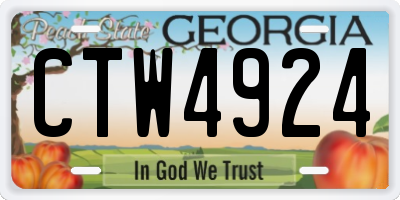 GA license plate CTW4924