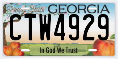 GA license plate CTW4929