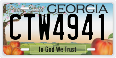 GA license plate CTW4941