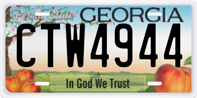 GA license plate CTW4944