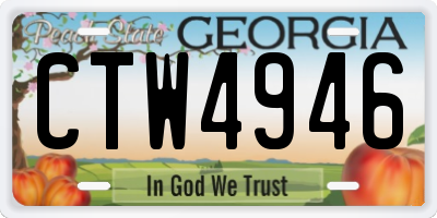 GA license plate CTW4946